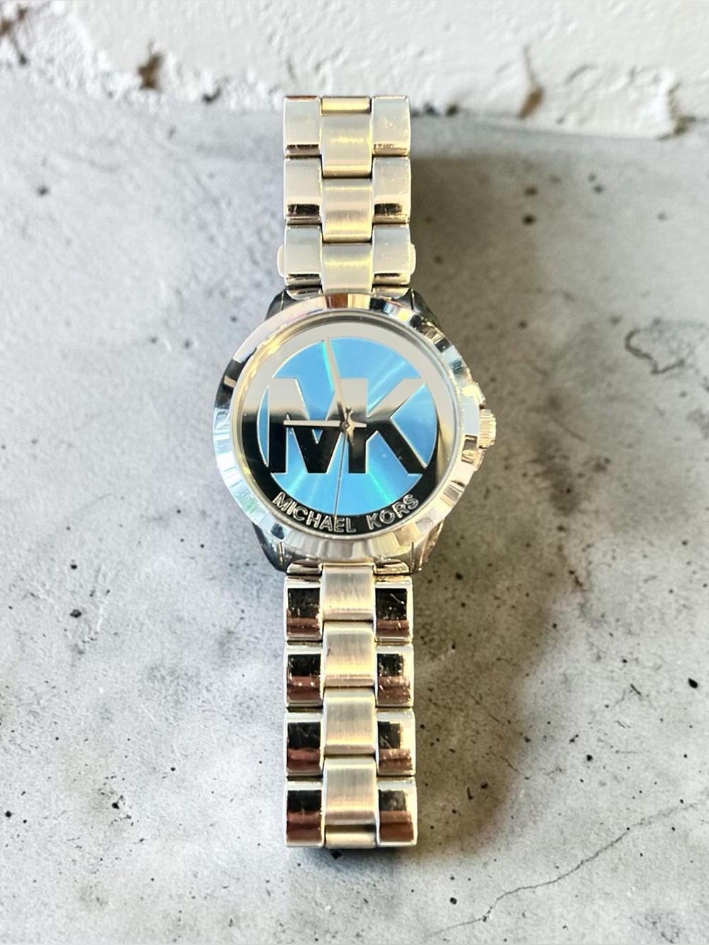 MICHAEL Michael Kors Metallic Watch with Blue Dial